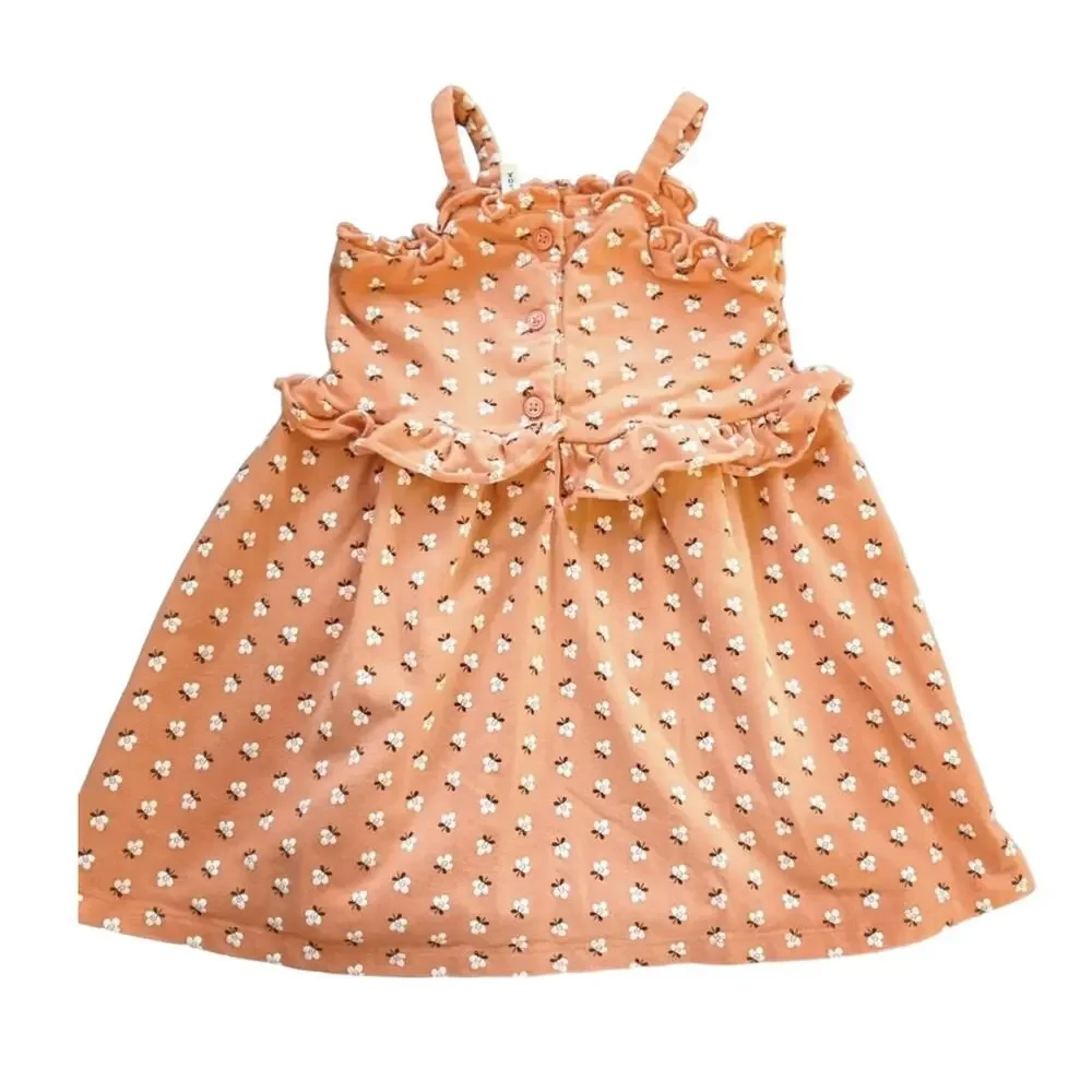 Janie and Jack VGUC Peach Floral Sun Dress. Size 2t. - Picture 3 of 3